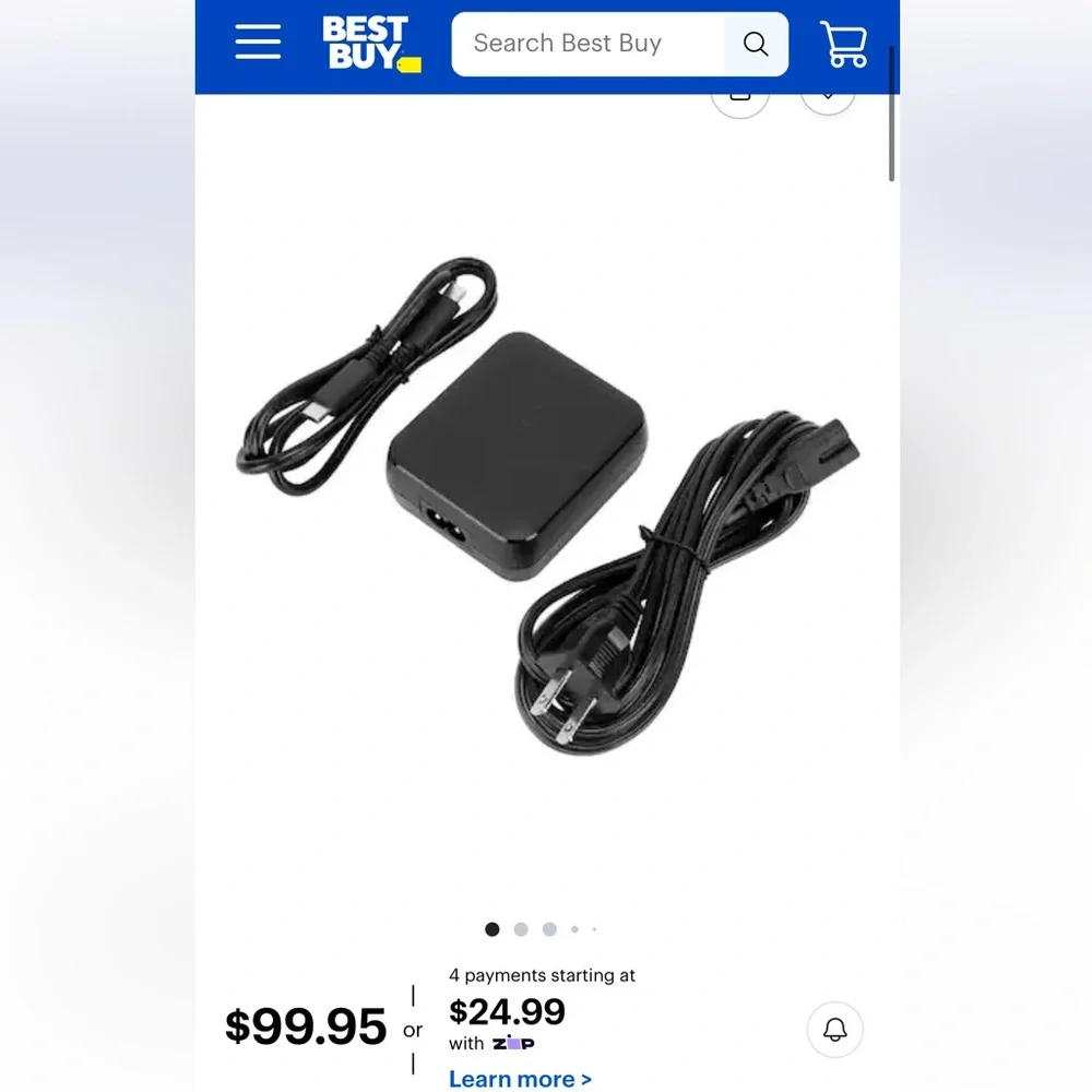 Targus Black 65 W USB-C Tablet Power Adapter with Detachable AC Cord Item 85